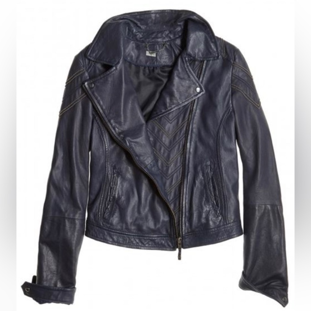 NWT IKKS Leather Jacket